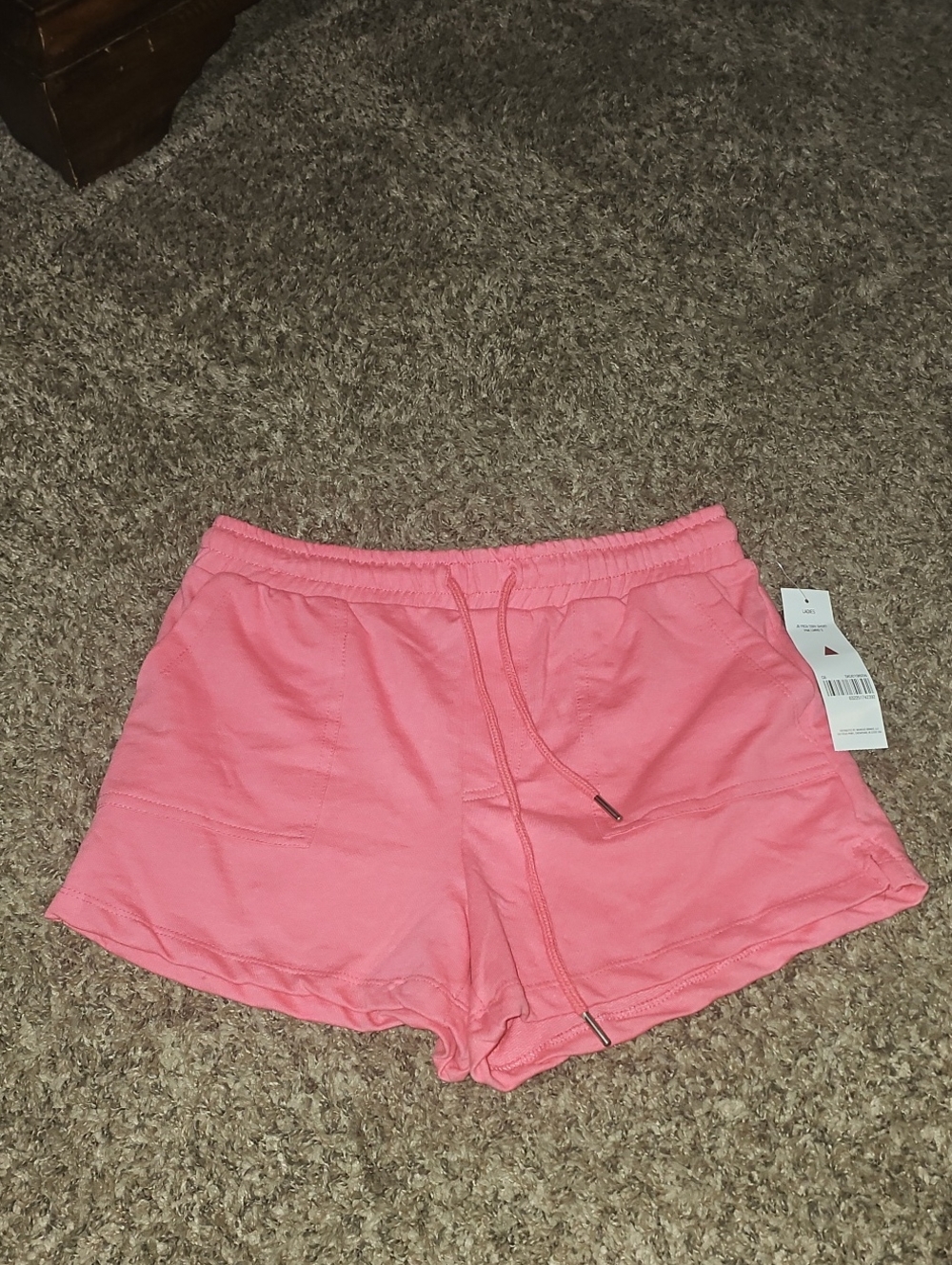 Just Be Womens Sz Small Pink Comfy Drawstring Waist Shorts!!